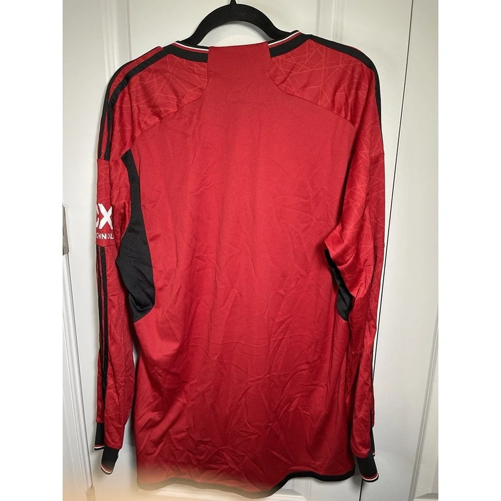 Adidas Manchester United 23/24 Long Sleeve Jersey Sz XL Slim Fit‎ Red
